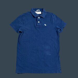 Abercrombie & Fitch Blue Polo Shirt Mens M Muscle Logo Short Sleeve Classic Fit